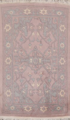 Vegetable Dye Geometric Nepalese Oriental Area Rug Wool Hand-knotted 4x6 Carpet
