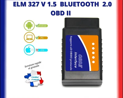 Interface Diagnostic OBD2 VO3H2 Compatible Android Windows Véhicules bluetooth - Photo 1/4
