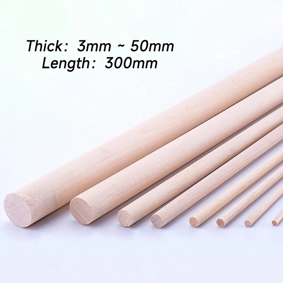 Tasselli in legno alta qualità lunghezza 30 cm bastone palo artigianale legno duro spessore da 3 a 50 mm