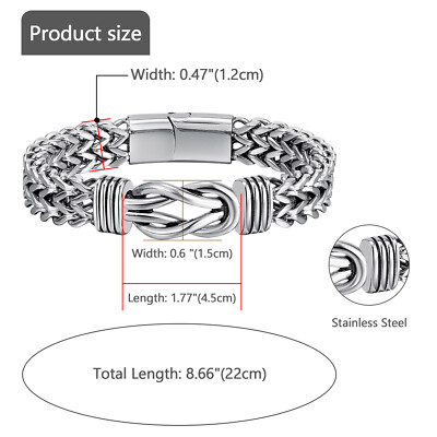 Stainless Steel Infinity Love Knot Bracelet for Men Magnetic