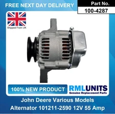 Alternator For John Deere 2720 2008-2010 3 Cyl. 31.4HP, Yanmar Dsl.