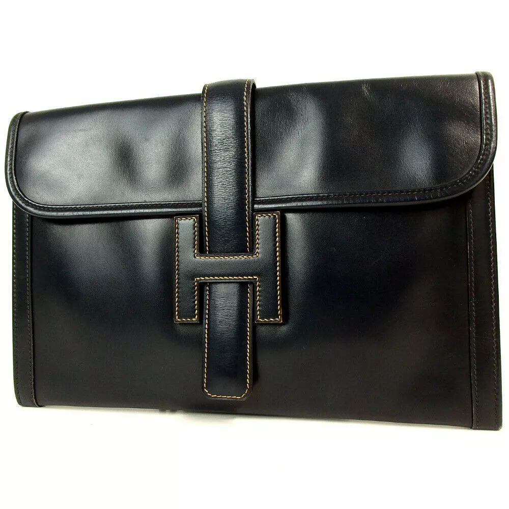 PM Clutch in Black Calf Hair