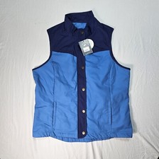 Magellan Women's Size 3x Outdoors Campfire Blue Quilted Vest Zip Snap Up Blue