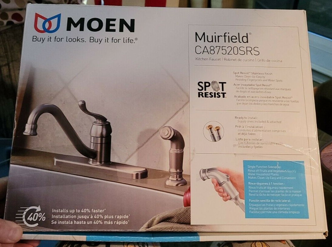 Moen CA87520SRS Muirfield Single Handle Kitchen Faucet with Sidespray