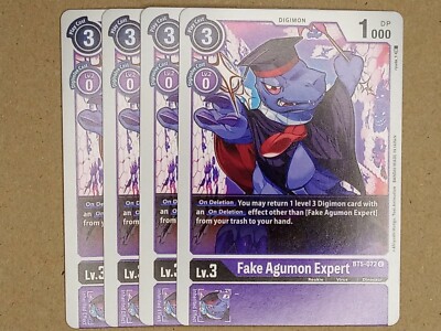 Digimon Card - 4 x Fake Agumon Expert BT5-072 - Unco - Battle of Omni - NM  | eBay