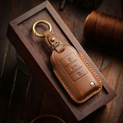 For Roewe EI6 RX5plu S Key Case Cover Handmade Leather Protective Bag Keychain