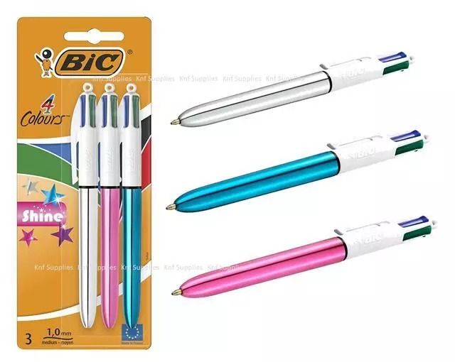 Jot 10-in-1 Plastic Multi-Color Ink Pens, Select Blue or Pink