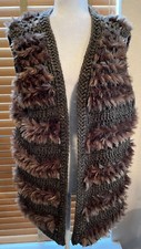 Nwt Montanaco Brown Knit Feather Vest Size Xl.                            P14664