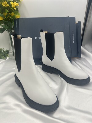 Cole Haan Womens Tahoe Featherfeel Chelsea Boot Off White Leather Sz 10