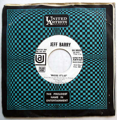 JEFF BARRY pop psych 45 Where It's At / Much Too Young on MINT Minus PROMO W1672
