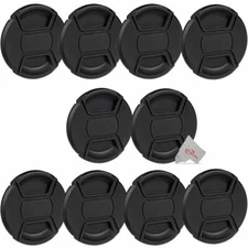 10x 52mm Universal Center Pinch Snap On Lens Cap Front Dust Cover for Cameras