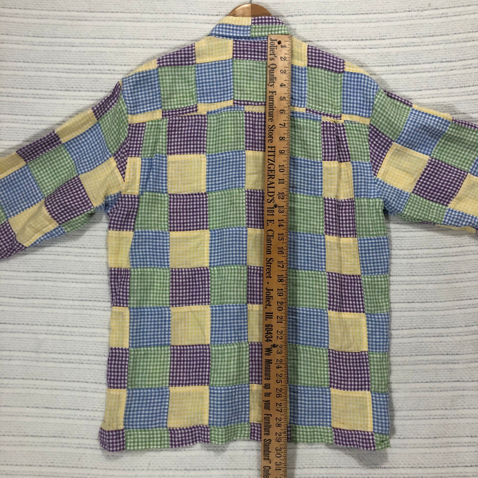 Paul Fredrick Linen Patchwork Button Down Shirt C… - image 6