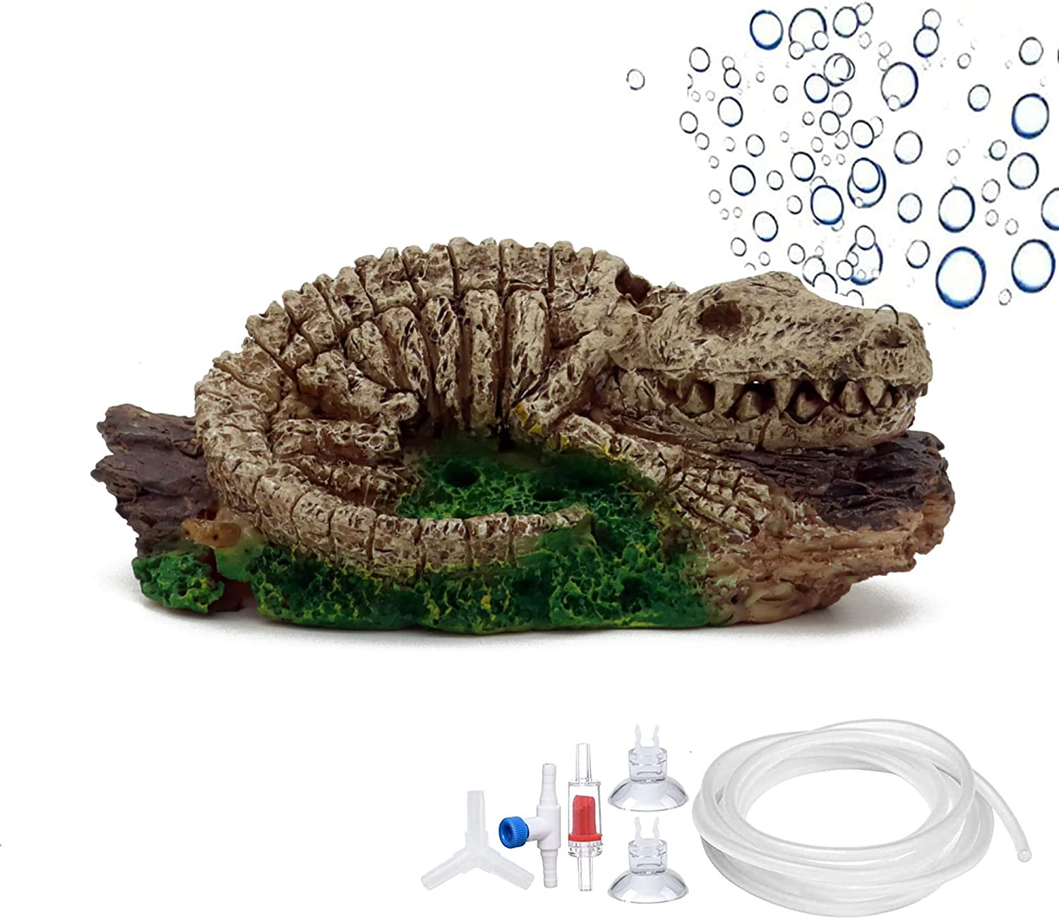 Aquarium Air Bubbler Decorations,Air Bubbler Decor Ornament for Fish Tank (Dinos
