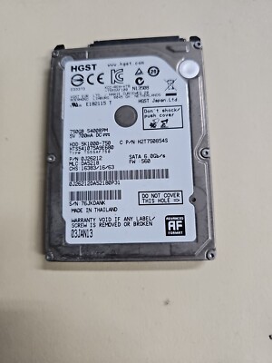 HGST 5K1000-750 5400RPM 3Gb/s 750GB HDD HTS541075A9E680 Wiped And Tested