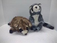 2 Racoon Puppet Plush, Vintage Dailim Korea 1989