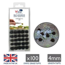 WWS Static Grass Tufts x 100 – Scorched, 4mm – Model Railway Wargame Scenery