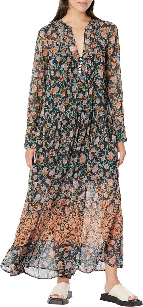 Free People See It Through Dress Floral Printed Long Sleeve Sheer Maxi XS NEW | eBay Free People See It Through Dress Floral Printed Long Sleeve Sheer Maxi XS NEW | eBay