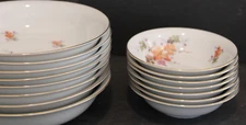 CHALFONTE INDIAN SUMMER 8 COUPLE BOWLS 7 1/2", 7 FRUIT BOWLS 5 1/8"