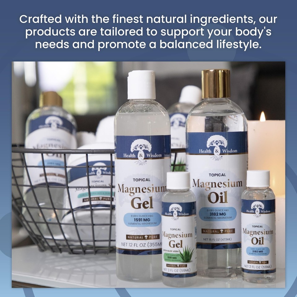 Health and Wisdom Topical Magnesium Gel with Seaweed Extract