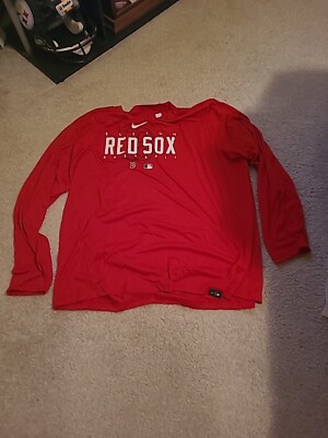Nike MLB Authentic Boston Red Sox Size XXXL Long Sleeve Dri Fit