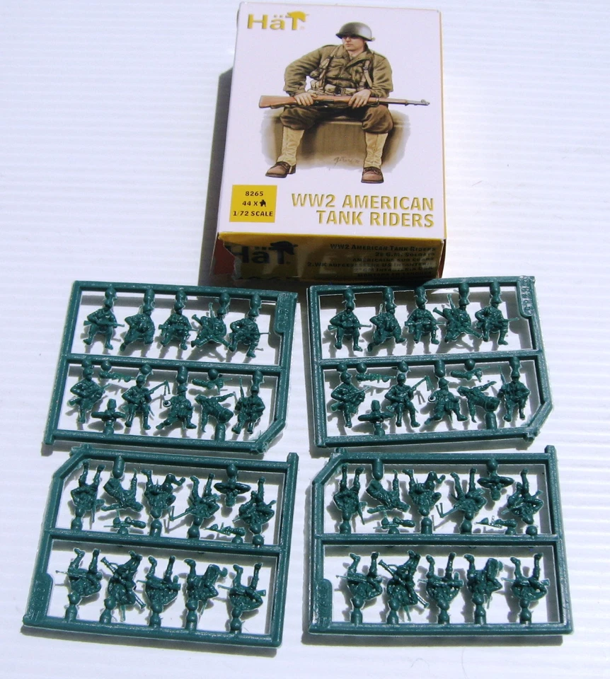 1/72 Scale United States Tank Rider Infantry, 44 Pieces, HAT, Resin New in Box - Image 3 of 4