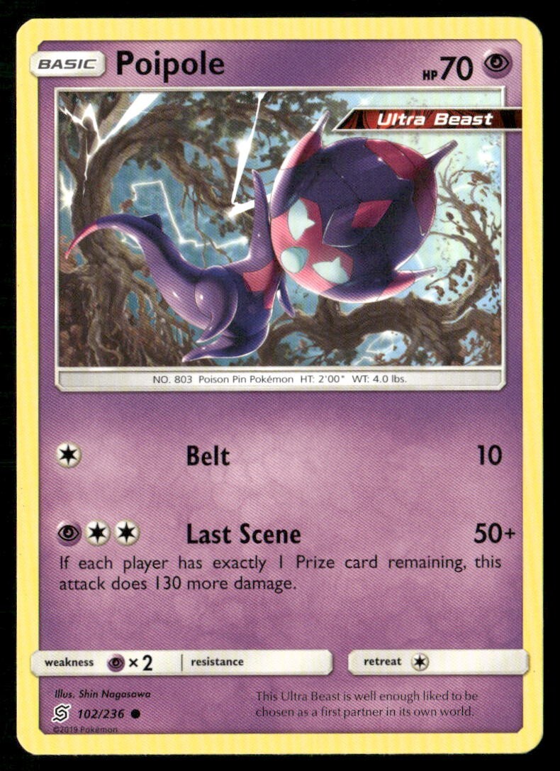2019 Unified Minds Set Pokemon Card 102  Poipole NM
