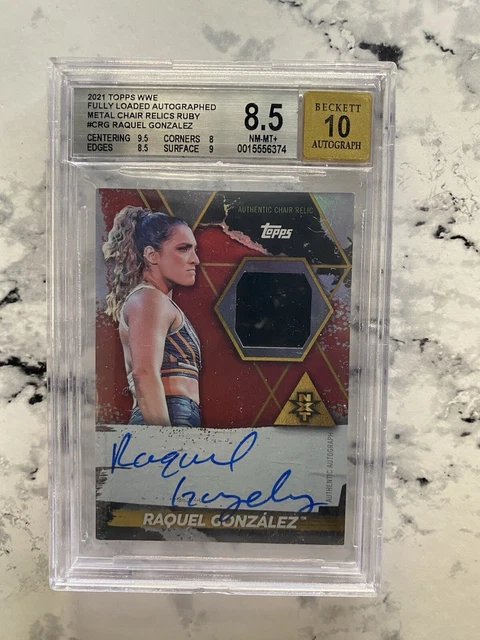 2021 Topps WWE Fully Loaded Raquel Gonzalez ON-CARD AUTO RED RUBY #1/1 BGS