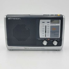 Vintage Emerson Portable AM/FM Weather Band Clock Radio Model RP6251 Tested