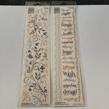 New Heidi Grace Rub-Ons Flowers Words Borders Blues 53 And 22 Pieces  D26