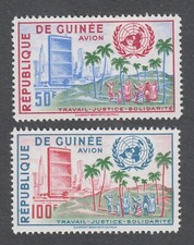 Guinée - Timbres neufs* - PA N° 9 et 10 - Admission aux Nations Unies - 1959