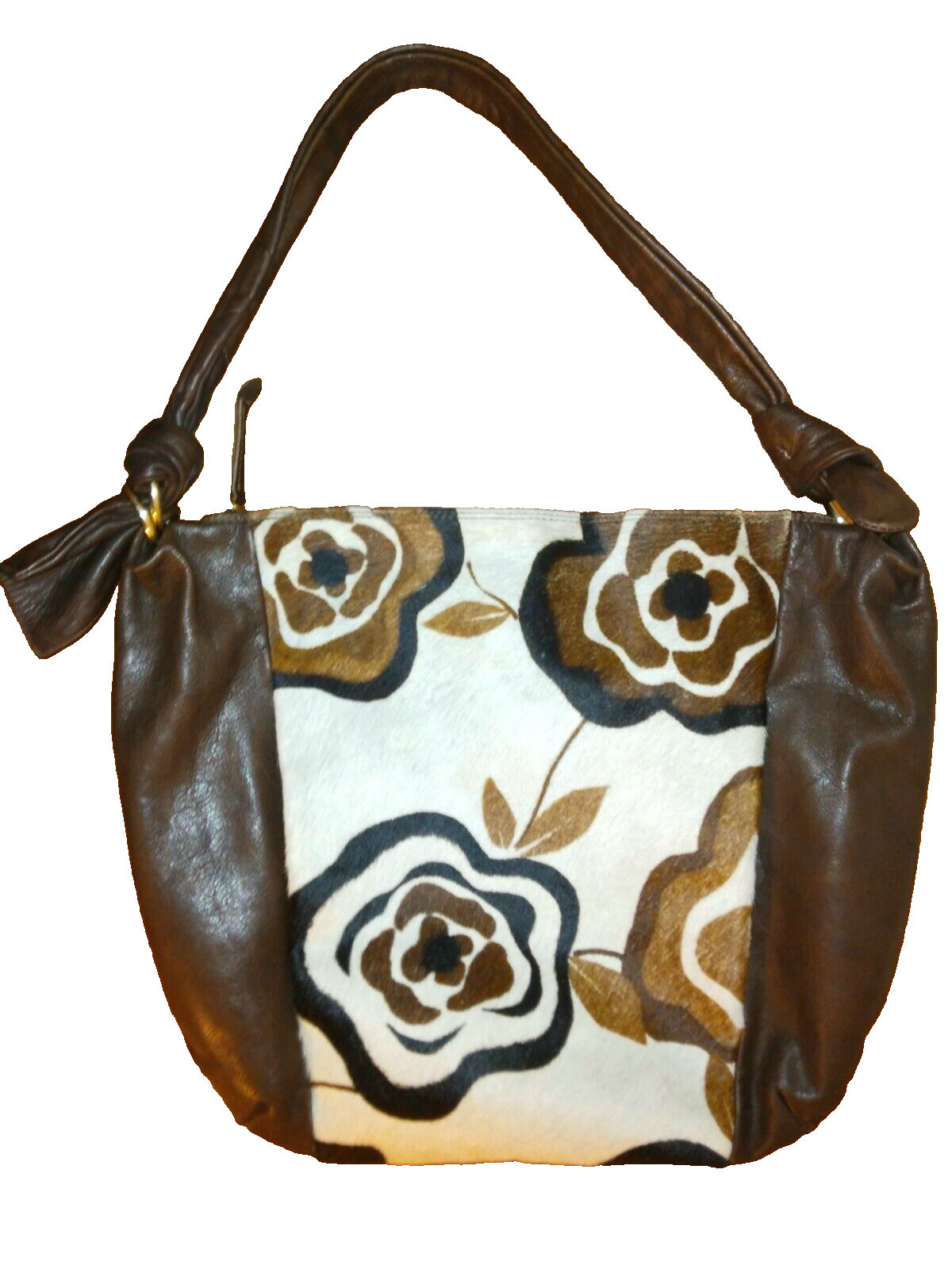 Borsa a tracolla Hobo Marco Buggiani elegante e chic in pelle e pelliccia di pony. Made in Italy