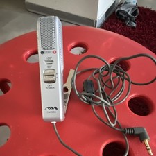 Aiwa CM-DS6 Microphone stéréo filaire argenté, interrupteur On/Off