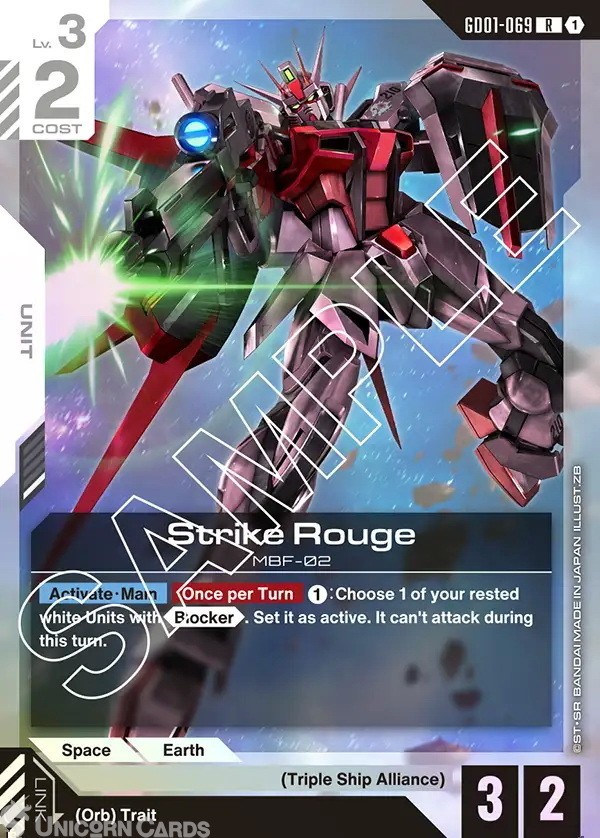 GD01-069 Strike Rouge : R Holofoil Gundam TCG Card : GD01: Newtype Rising