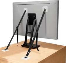 2 Pack Adjustable TV Safety Straps for Flat Screen, No-Drill Adhesive Anti-Tip T