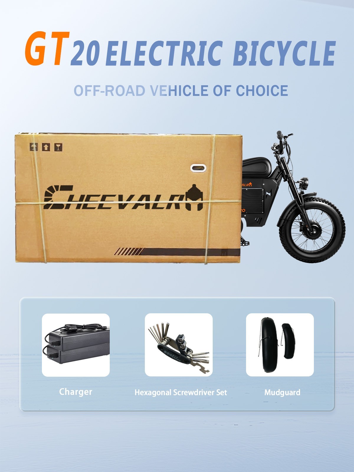 6000W Electric Motorcycle 60V 43AH Dual Motor 20" Fat tire Warrior E-bike 60km/h