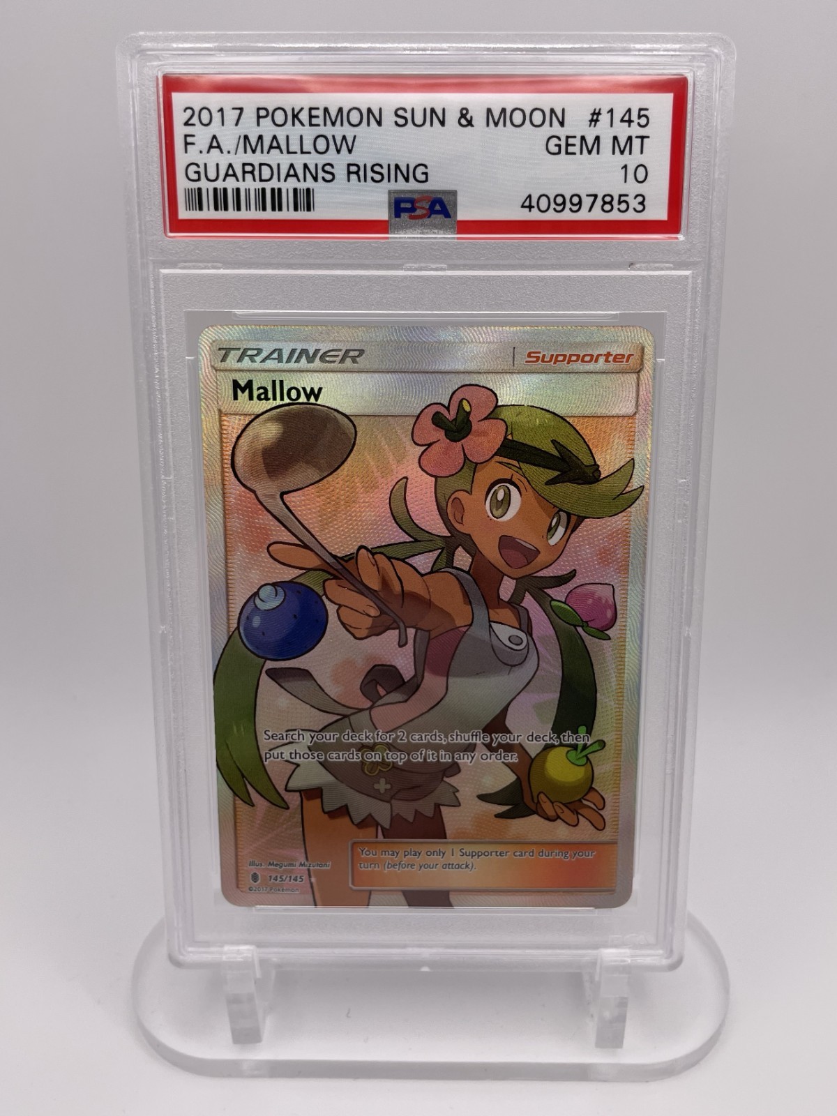 2017 Pokémon Sun & Moon Guardians Rising #145/145 Mallow PSA 10