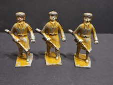 VINTAGE LINCOLN LOG FRONTIER MOUNTAIN MEN FIGURES LOT OF 3 METAL LEAD SOLDIERS