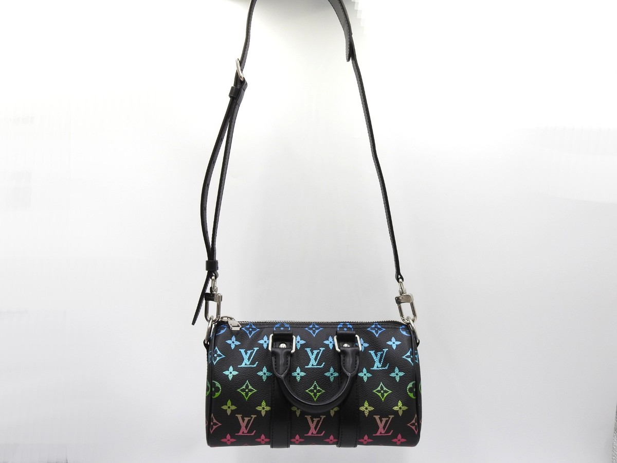 LOUIS VUITTON Monogram Iridescent Keepall Bandouliere 25 Hand Bag