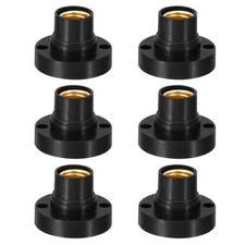 6pcs E14 Bulb Socket Screw Base Lamp Holder for Halogen CFL Light Bulb Black