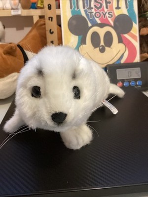 Hansa Realistic White Seal Stuffed Animal Plush Toy - 12'' Ocean Sea Life 2010 **