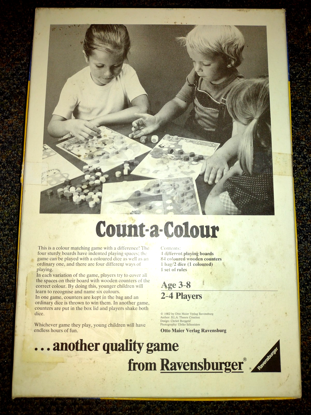 COUNT-A-COLOUR Board Game Ravensburger Educational Toy Kids Vintage | eBay