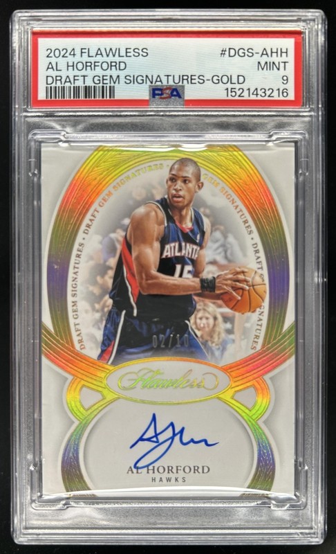 2024-25 Panini Flawless Al Horford Draft Gem Signatures Gold Auto #/10 PSA 9