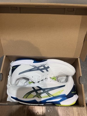 Asics Solution Speed FF 3 - weiß blau - Tennis Padel Schuhe - Herren Größe UK 9