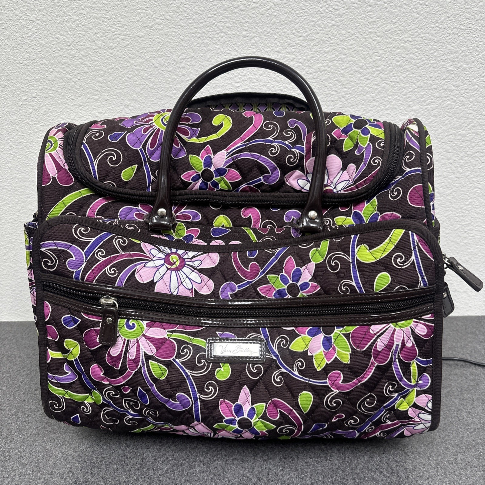 VERA BRADLEY Purple Punch 18&rdquo; Rolling Travel Tote Carry On