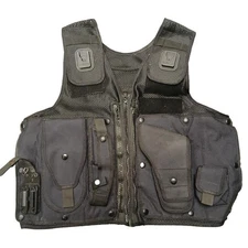 Black Tactical Vest Mesh Load Bearing Modular Utility Taser Holster Pouches