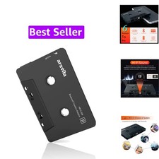 Car Audio Bluetooth Wireless Cassette Adapter, Black