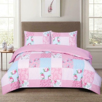 4 Piece Bedding Set Rich Cotton Duvet/Quilt Cover with Fitted Sheet & Pillowcase