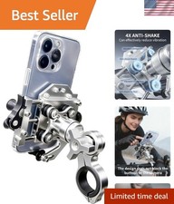 Motorcycle Phone Mount with Vibration Dampener, Aluminum Alloy Bike Phone Holder