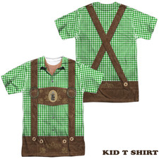 Oktoberfest Lederhosen Unisex Kids Youth Costume 3D T Shirt Full Size S-5XL