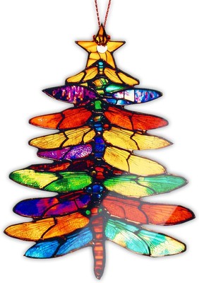 Dragonfly Tree Ornament, Dragonflies Suncatcher Decor, Hanging 